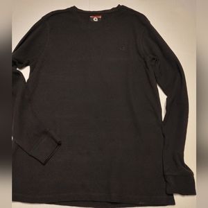 Mens Akademiks Longsleeve Thermo Style Shirt- Black